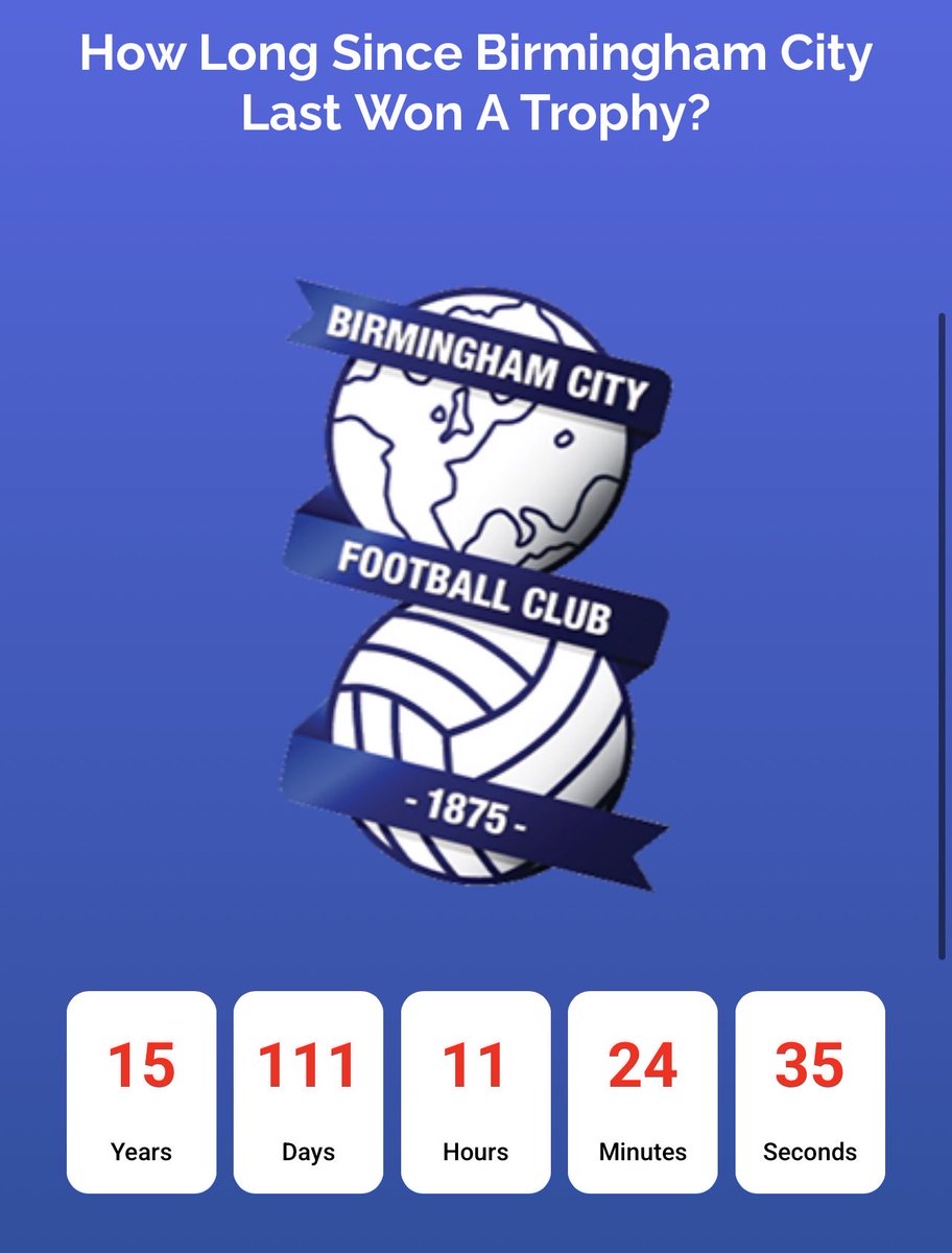 How long since Small Heath won a Major trophy? tweet media