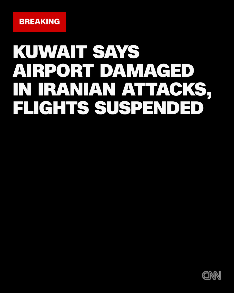 CNN's tweet photo. Kuwait says airport damaged in Iranian attacks after US and Iran trade strikes in newest threat to peace deal. Follow live updates: https://t.co/tdiZbEpoV7 https://t.co/Dx4KMAHueY