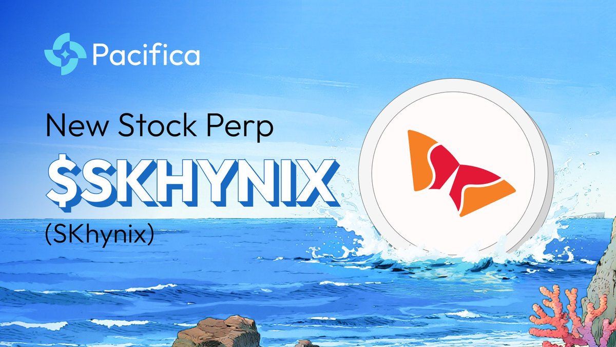 pacifica_fi's tweet photo. $SKHYNIX is now live on Pacifica. 

Trade $SKHYNIX with up to 10x leverage!

Start trading: https://t.co/NfKYArlEL2 https://t.co/JGptbQVjyI