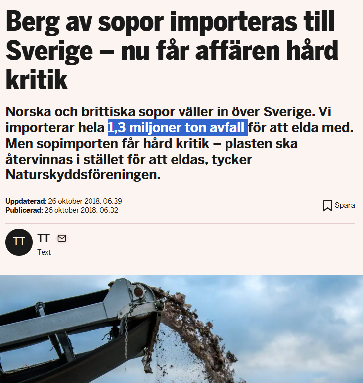 Sharps_Wagner's tweet photo. Vilket gör ca 130 kilo per svensk och år.
Samtidigt som våra egna sopor ska sorteras ner till minsta gem.

Känns det meningsfullt?   🙂
https://t.co/Kh7H4q0rMV https://t.co/p9cRQdAaKY
