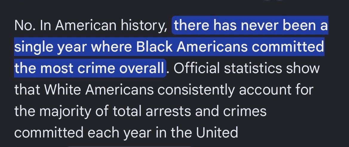 cheerforemdee's tweet photo. @frogger1978 @kangminlee Yeah, I don’t know if Google is expensive for you or not. 
But there hasn’t been a single year in American history, where  black Americans have committed the most crime in the United States. White  people commit the most crime in three different continents. That’s horrible. https://t.co/CacyusL7dK