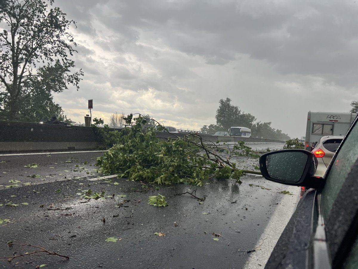 ExtremeMeteo's tweet photo. Même si on a eu quelques orages forts notamment entre le Gard et les Alpes Maritimes en passant par le Vaucluse, avec parfois malheureusement des dégâts sur les vignes et les cultures en général à cause de la grêle (notamment près d'Apt 84), les orages les plus violents ont concerné la plaine du Pô en Italie.

Orages souvent supercellulaires causant de gros dégâts à cause de la grêle parfois de grosse taille (on a relevé des grêlons jusqu'à 6 cm de diamètre - ça correspond à la prévision), des rafales descendantes jusqu'à environ 120 km/h localement et des inondations/ruissellements localisés.

Source photos : Meteo Piemonte - compte X Italia 24h