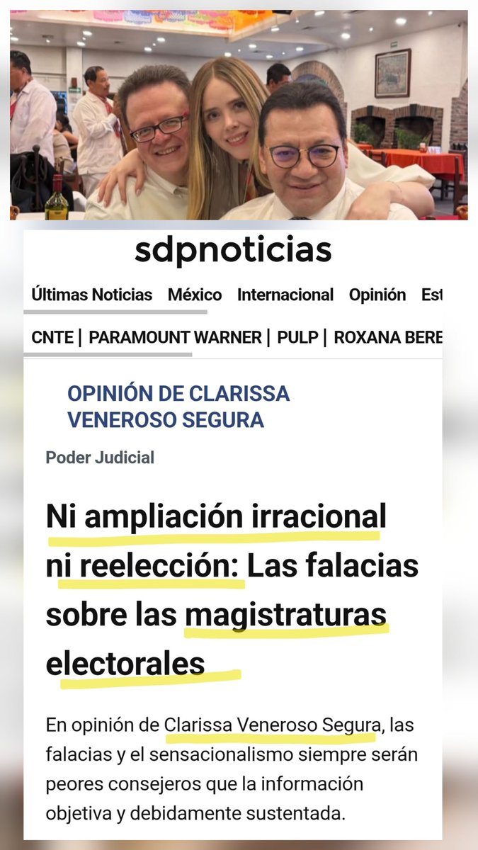 moni_calles's tweet photo. 📣 JUSTICIA ELECTORAL EN VENTA. SOBORNO EN ABONOS 📣

Se prorrogó el cargo a los magistrados electorales del @TEPJF_informa. Otros seis años más.

Para no variar, ya está el nado sincronizado de sus subordinadas lavándoles la cara (ahí dejo sus publicaciones). Sus argumentos tan similares como VACÍOS, y hasta los replicó (o copió) @Milenio 🙄.

Justifican el soborno diciendo "el PRI prorrogó más". 😒

Comparan peras con manzanas. Veamos la realidad: 👇

📌 EVOLUCIÓN VS. REGRESIÓN. El TRICOEL, TRIFE y TEPJF cambiaron para que surgieran auténticos contrapesos democráticos. Fueron órganos MUY DISTINTOS 📣📣📣. Hoy quieren asimilar esa evolución histórica con la mayor regresión democrática.🙄

📌 CAMBIO DE ÓRGANOS VS. CAMBIO DE REGLAS. Crear nuevas instituciones justificaba trasladar perfiles que NO habían concluido su periodo. Pero modificar las reglas JAMÁS justificará prorrogarle el cargo a quienes las van a aplicar.

📌 EL PREMIO A LA SUMISIÓN. En 2024 pisotearon la independencia destituyendo a miles de jueces de CARRERA. Pero a los magistrados electorales (los únicos que llegaron por cuota política y que YA CONCLUYERON su periodo) les regalan la perpetuidad.

📌 EL DESCARADO CONTUBERNIO. Los magistrados van a calificar las elecciones del 2027 sabiendo perfectamente que en 2028 van a necesitar la maquinaria del Estado para ejecutar y ganar su "reelección".

📌 SOBORNO EN ABONOS. Ellos mismos recibieron un prórroga en 2016, en 2024, otra en 2026 y pueden "ir a elección" por 5 años en 2028.

🔴Son tan corruptos, que le funcionan a Morena. Son tan corruptos que se quedan, son tan corruptos que los premian.

Se quedarán para cubrirle la espalda a un régimen autoritario. Se quedarán para secuestrar la justicia. Se quedarán para robar elecciones.

💥💥💥DEPENDE DE NOSOTROS. 
¡¡¡LA CIUDADANÍA DEBE EXIGIR SU RENUNCIA, MÉXICO NO LOS NECESITA!!!

#RenuncienMagistrados
#RenunciaTEPJF
#ExigimosSuRenuncia
#MagistradosRenuncienYa #SobornoEnAbonos

@fdelamatap @FFuentesBarrera @ReyesRdzM @ale_tello_m @Jannet_LP @aramirezcuellar @Reforma @AccionNacional @PRI_Nacional.