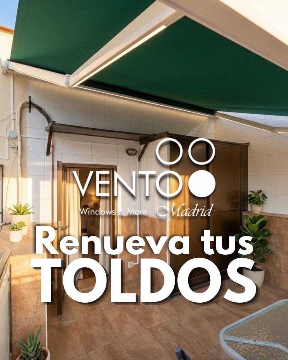 ventomadrid's tweet photo. El verano está a la vuelta de la esquina ☀️

Si tu toldo ya no protege como antes, es el momento de renovarlo y disfrutar de más sombra, frescor y confort en tu terraza o balcón.

☎️ 913 063 310
🌐 https://t.co/HnSNhDRZu1 https://t.co/yl1Ey5myCC