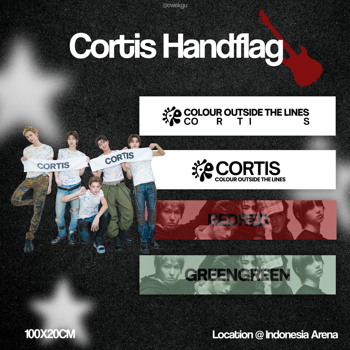 cwekyu's tweet photo. open pre-order now 💭

✦cortis Hand Flag ✦

𖦹 size 100 × 20 cm

——————

🗓️ PO : 3 – 9 June
🔗https://t.co/Apo30vwxJU 
💰 IDR 35.000 / pcs | DP 20.000

📍 pick-up only at Indonesia Arena during Allo Bank Festival

[ likes &amp; rt are very appreciated ] https://t.co/YdIJPCaG9T