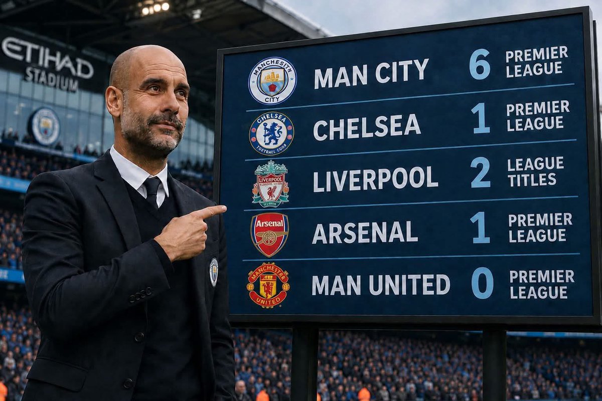 GreatmenArs's tweet photo. Manchester United fans hate this graphic because it reminds them of one painful fact:

Since the Premier League era began, Arsenal have won the league.
Chelsea have won the league.
Liverpool have won the league.

United haven’t won a single Premier League title in the last 13 years.

Time flies.