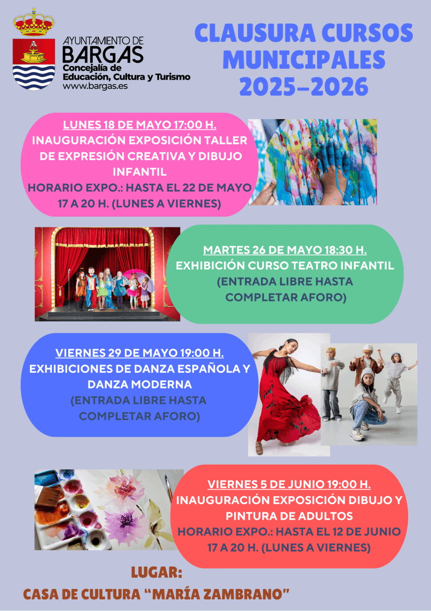 aytodebargas's tweet photo. 💃 Clausura Cursos Municipales 2025/2026

🔗 https://t.co/kqd8BhNKH6 https://t.co/X7rbJkeST8