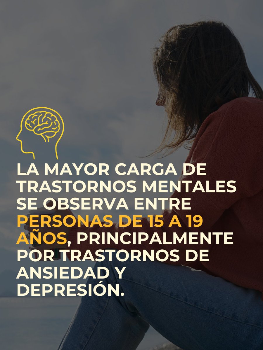 PNSDgob's tweet photo. Los trastornos mentales afectan especialmente a jóvenes de entre 15 y 19 años. La adolescencia es una etapa clave para la prevención y la promoción del bienestar emocional.

🔗https://t.co/k0K7WBURq4 

#SaludMental https://t.co/ZcRvHnAJpj