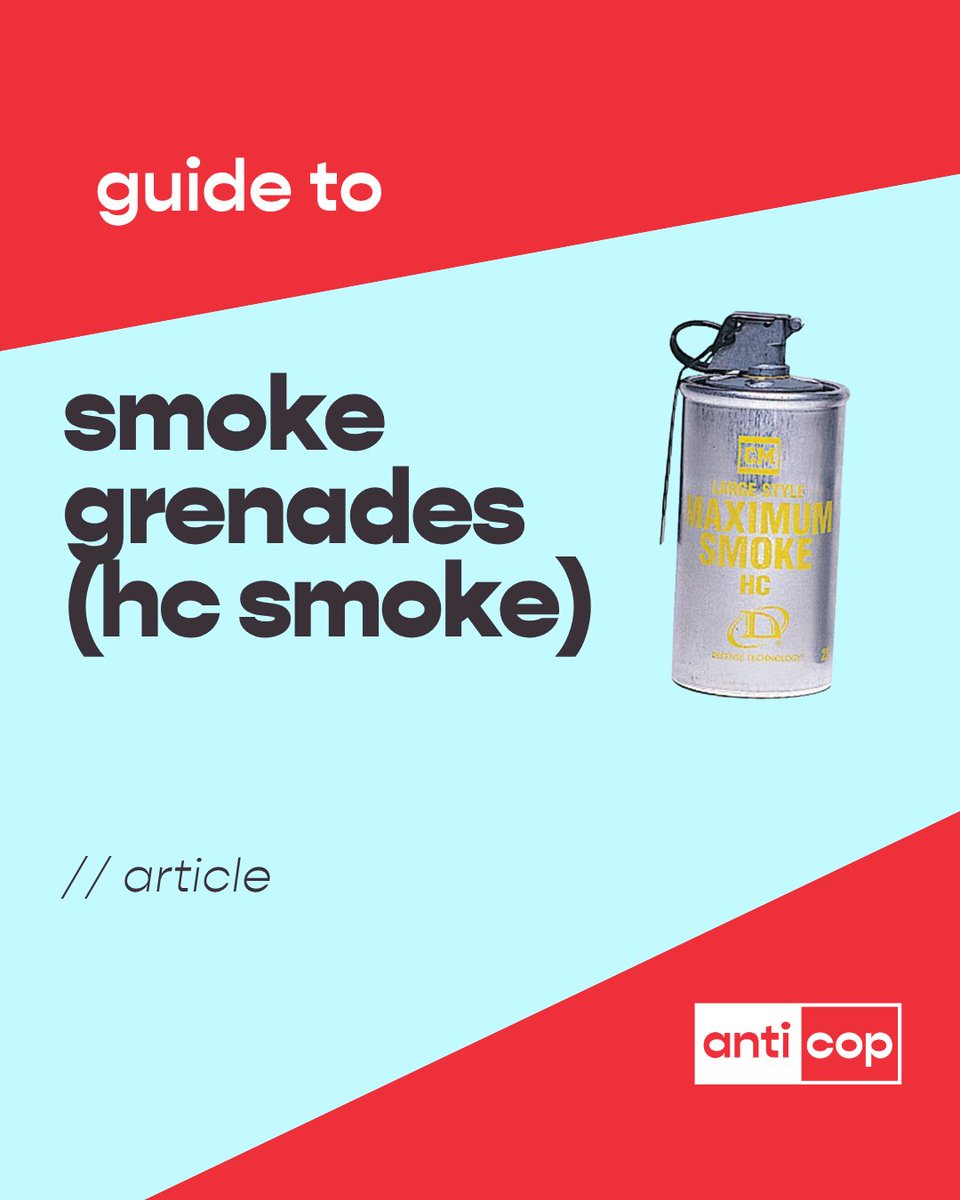 anticopofficial's tweet photo. NEW ARTICLE - Smoke Grenades (HC smoke) - The US Army has phased out hexachloroethane smoke grenades due to their toxicity, but police are increasingly using these grenades for crowd control. Learn about the history, dangers and first aid for this chemical weapon.

(link below) https://t.co/ixplV70l7D