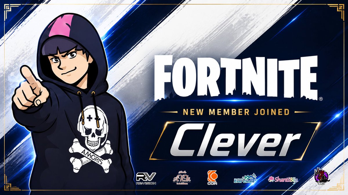 Clan_AMORIS's tweet photo. AMORIS 🏴‍☠️ #FORTNITE
ー NEW MEMBER JOINED ー
このたび、FORTNITE部門へ「Clever」@Cleverfv が加入いたしました🔥

新たな仲間を迎え、共に成長しチーム一丸となって勝利を目指してまいります✨
#AMORIS #eスポーツ #FortniteCompetitive 
#立川 から #世界 へ🌎 https://t.co/wEfuUMS72X