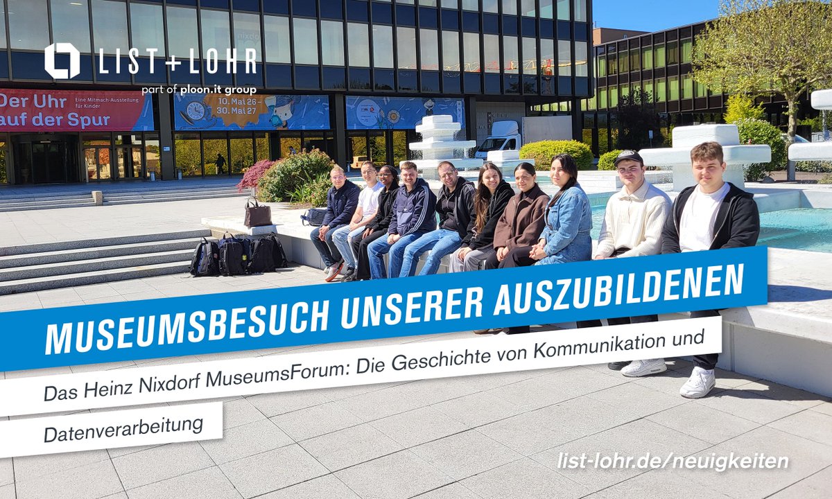 ListLohr's tweet photo. 🚍Schulungsmittwoch mal anders
Unsere Auszubildenden besuchten das Heinz Nixdorf MuseumsForum in #Paderborn und erhielten spannende Einblicke in die Geschichte von Kommunikation und Datenverarbeitung. Von Buchdruck und Morsecode bis hin zu moderner #KI. #Ausbildung #ListLohr https://t.co/huUilRHMMm