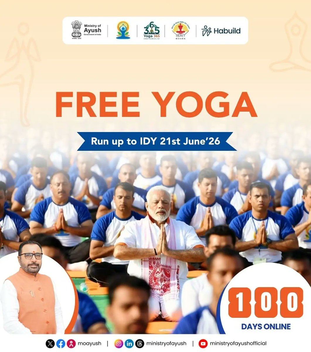 ceobarrackpore's tweet photo. Cantonment Board Barrackpore inviting you to be part of the National Yoga Initiative by MDNIY, Ministry of Ayush in Collaboration with Habuild FREE YOGA | 14 Days Online  Yoga already started Click below to join for FREE!  Register now: https://t.co/kPJ8E873nd