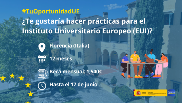 HablamosdEuropa's tweet photo. #TuOportunidadUE🇪🇺

¿Te gustaría hacer prácticas para el Instituto Universitario Europeo (EUI) para dentro del Servicio de Tecnología de la Información y la Comunicación?

🗓️ Plazo hasta el 17 de junio
ℹ️ Más información: https://t.co/Cb6bQmpqKq https://t.co/RygwgfB9dn