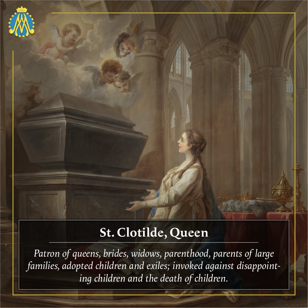 Underthemantle's tweet photo. Patronage of St. Clotilde, Queen. Feast Day: Jun 3. https://t.co/3Lyn0IyI3k