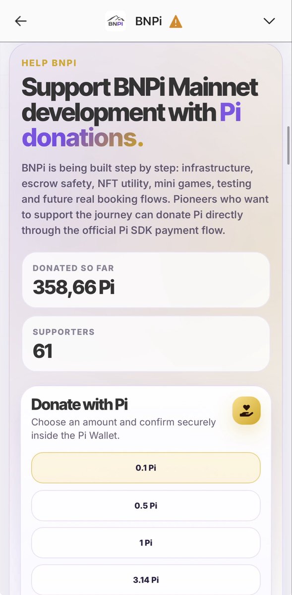 SK_devStudios's tweet photo. Thank you to everyone who has supported BNPi so far. 💜

Every donation means a lot. These donations help cover real project costs: smart contracts, servers, infrastructure, development, testing, and everything needed to keep building the BNPi ecosystem.

Because of this support, I created the BNPi Supporter NFTs.

These NFTs are not for sale.
They cannot be bought.
They can only be claimed by people who actually supported BNPi through a donation.

It is my way of saying thank you and giving something back to the community that helps keep this project alive.

BNPi is not built by one person alone.
It is built together with the community.

One community.
One vision.
One Pi. 💜

Thank you for supporting BNPi.