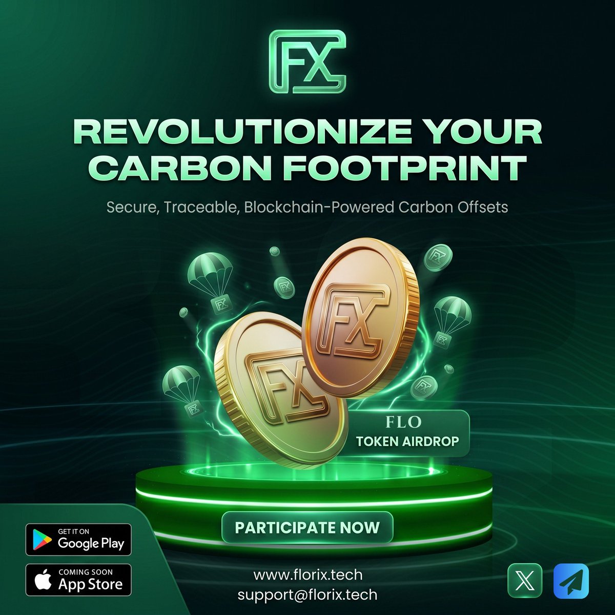 FlorixTech's tweet photo. Revolutionize your carbon footprint with secure, blockchain powered offsets. 🌍

The #FLO Token Airdrop is officially live! Don't miss your chance to participate.

#Florix #DeFi #Web3 #CarbonOffsets #CryptoAirdrop https://t.co/pRzVxWQqPc