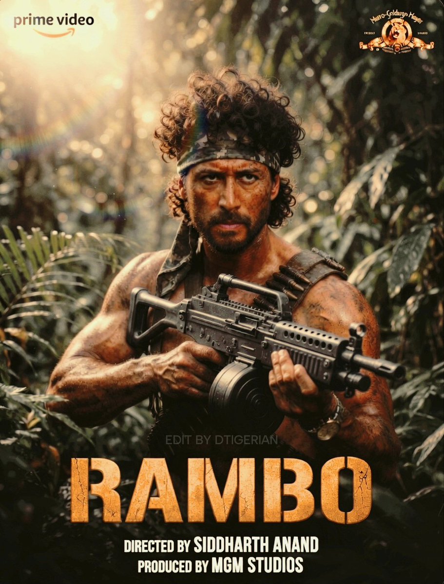 ChandaDivyam's tweet photo. To survive a war, you gotta become war." 🌴🔥 Bringing the legendary John Rambo to life with this Bollywood twist. Here is my concept poster for Tiger Shroff in the highly anticipated Rambo remake!

#TigerShroff #Rambo #RamboRemake #JohnRambo #BollywoodAction https://t.co/TbOmT2jYxU