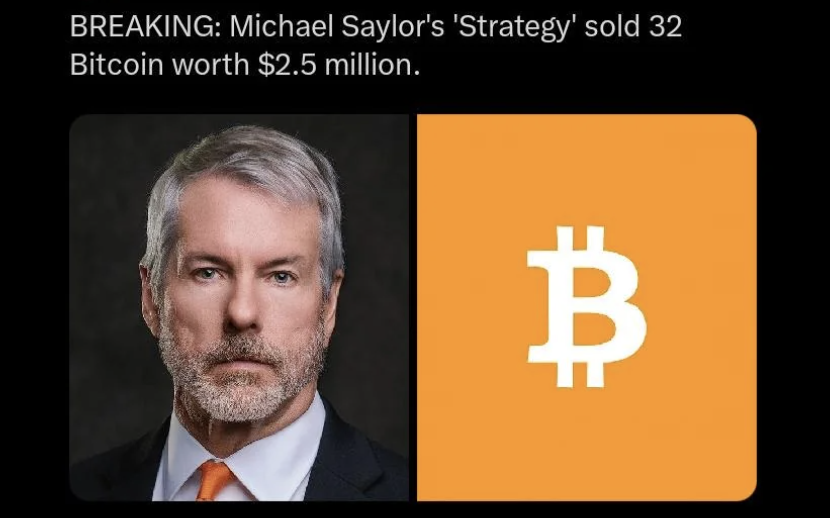 boxmining's tweet photo. Michael Saylor selling a tiny amount of Bitcoin might be more psychologically damaging than a huge sale.

His whole brand was “never sell bitcoin:native ” If even the biggest Bitcoin believer has to sell, what does that do to market confidence? https://t.co/zZgFXQ16Ug