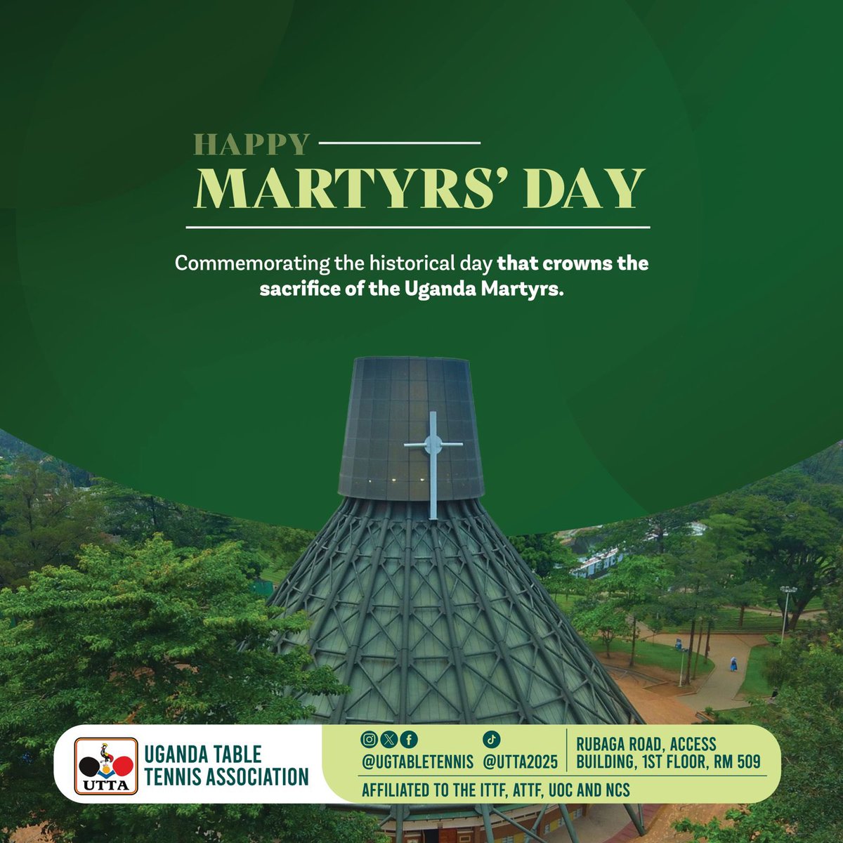UGTableTennis's tweet photo. Today, we remember and honour those who sacrificed everything for their faith and beliefs. May their courage inspire us to remain steadfast in our convictions and live with purpose,faith and integrity.

•Happy Martyrs’ Day• https://t.co/dXGDm9COMC