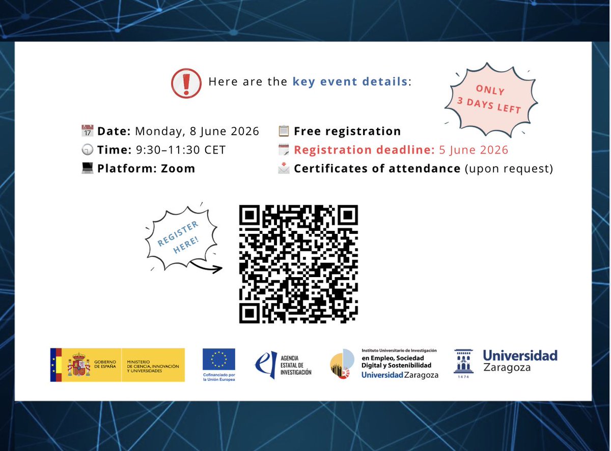 IntergediUZ's tweet photo. 📣Only 3 days left to register for our #SciDis final webinar!

Join us on 8 June as we share the project's key findings and all new practices explored.
🗓️ 8 June | 09:30 CET
💻 Zoom
📋 Free registration (closes 5 June‼️)

Register here to get the link:
🔗 https://t.co/PvzIcHuiVb https://t.co/dueog1NbDr