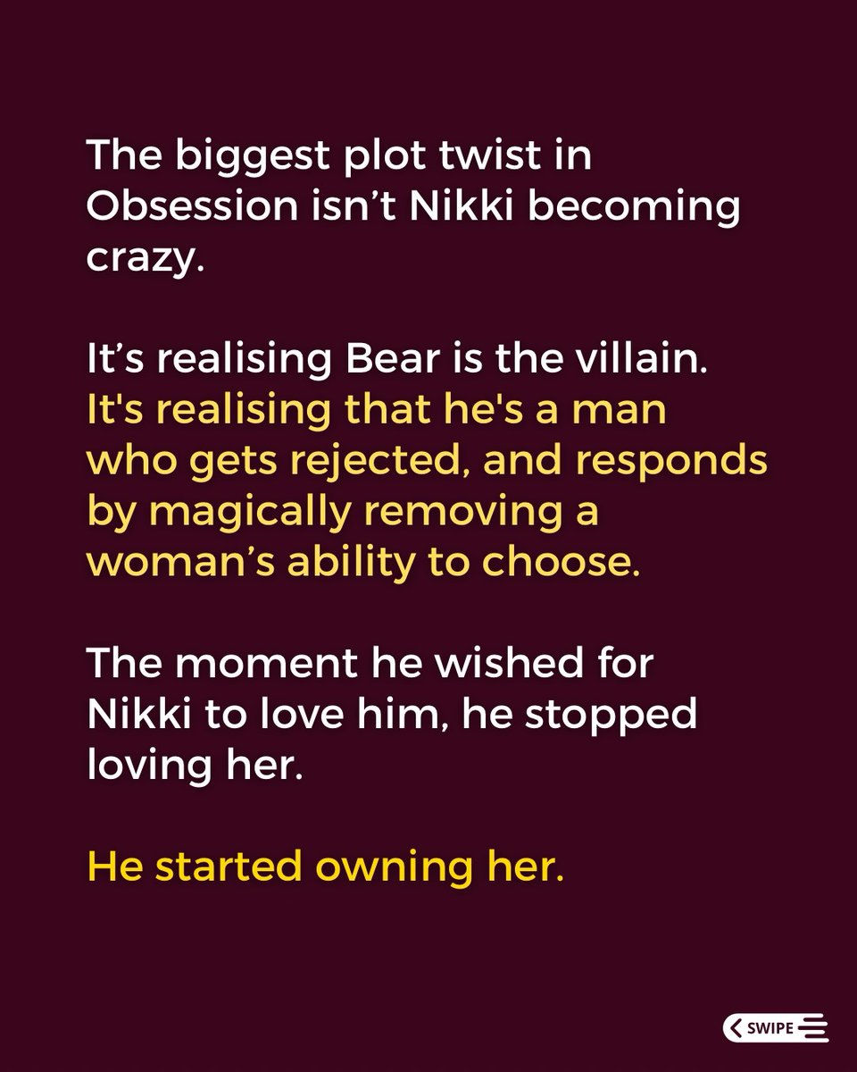 thehauterrfly's tweet photo. The real horror in Obsession isn’t obsession itself. It’s male entitlement disguised as love.
#ObsessionMovie #ObsessionReview
#PsychologicalThriller #FilmBreakdown #Hauterrfly https://t.co/9gHWTua4dy