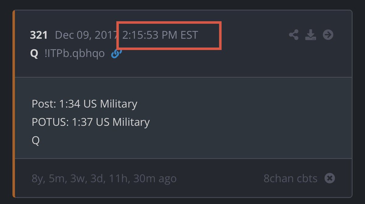 MarijkeANON's tweet photo. “Take it Down” 💥.  3.. 2.. 1..     
Countdown 
drop # 321 😎💥 (hits again)

Post: 1:34 US Military
POTUS: 1:37 US Military
Q https://t.co/6TATbhEQ51