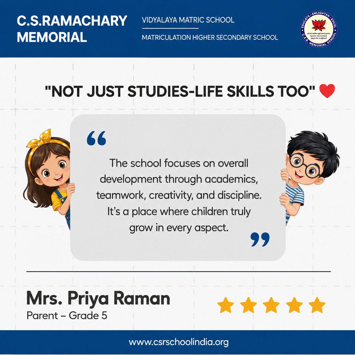 CSR_School's tweet photo. At CSR School, learning goes beyond academics. We help students build confidence, creativity, values, and essential life skills for the future.

"Not just studies - life skills too." 💙

#CSRSchool #HolisticEducation #LifeSkills #StudentGrowth #FutureReady https://t.co/I0ia9gQXKD
