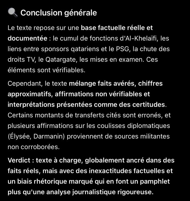 Foooteuse's tweet photo. Vous vous extasiez devant une fraude que vous n'avez pas lue dans le détail, publiée par un pastillé qui utilise l'IA mais qui bégaye au moindre argument qui pointe ses contre-vérités/erreurs. 

Mais les génies de l'intégrité que vous êtes ne savent pas demander à l'IA ? 😂🤡 https://t.co/W8SHbjfowA