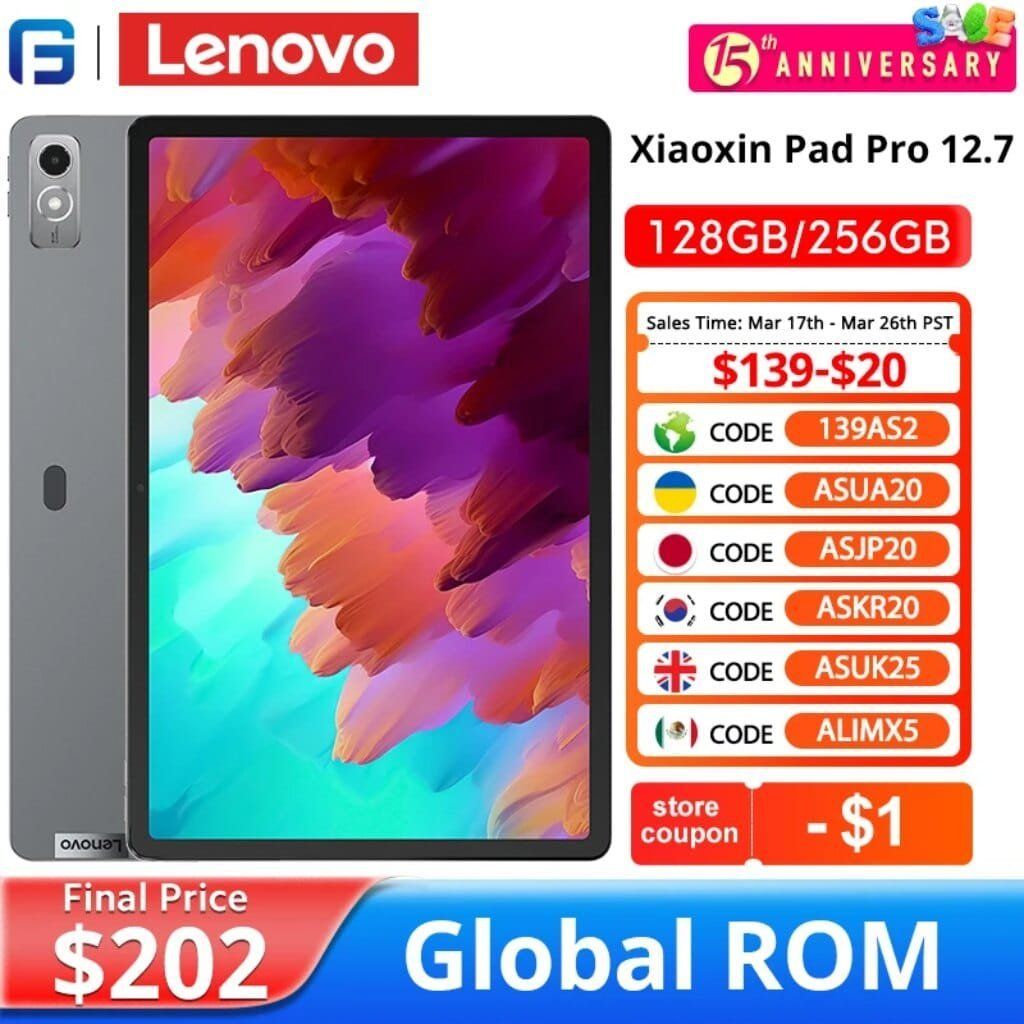 Daleel's tweet photo. لينوفو باد برو Xiaoxin Pad Pro نسخة عالمية Global ROM بشاشة 12.7 بوصة، ذاكرة 128GB/256GB، شاشة LCD بتردد 144Hz، معالج Qualcomm Snapdragon 870 ثماني النواة، بطارية 10200mAh. https://t.co/fzfkoPb9HL https://t.co/CJiEYNW7cG
