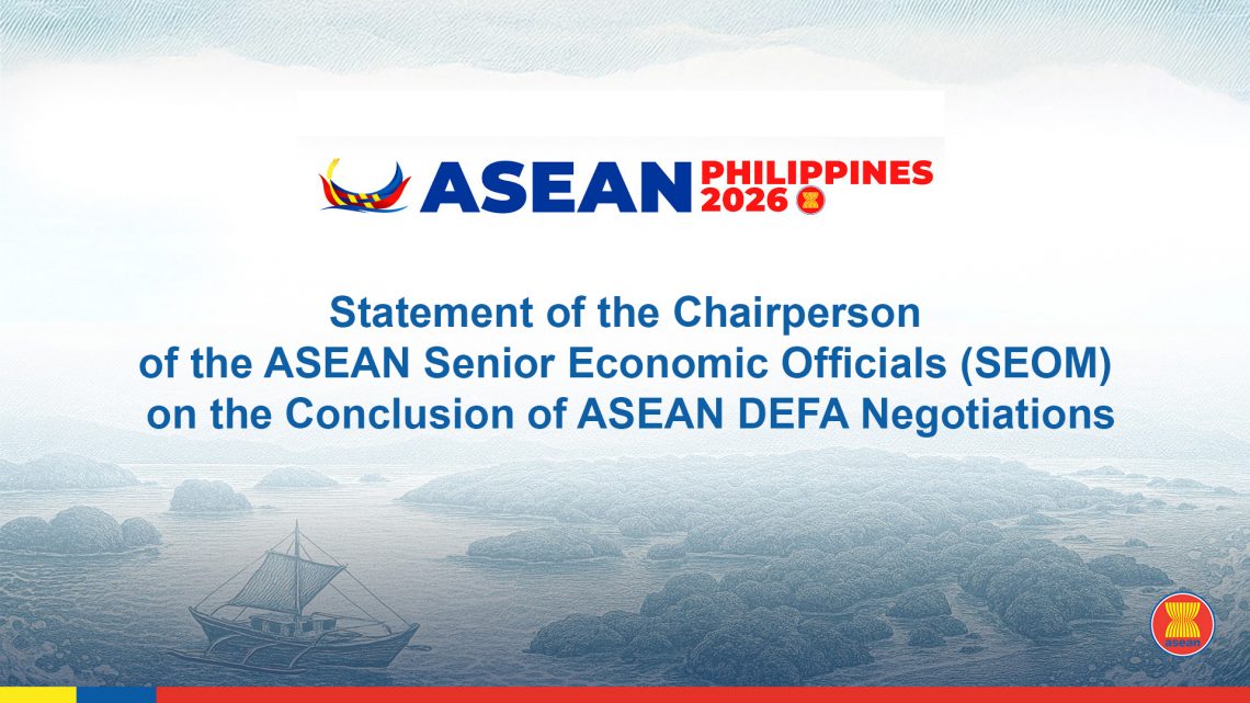 DTIBITR's tweet photo. Statement of the Chairperson of the ASEAN Senior Economic Officials (SEOM) on the Conclusion of ASEAN DEFA Negotiations

Complete text here: https://t.co/N1HK5YGZMw https://t.co/1tfefxbPGI