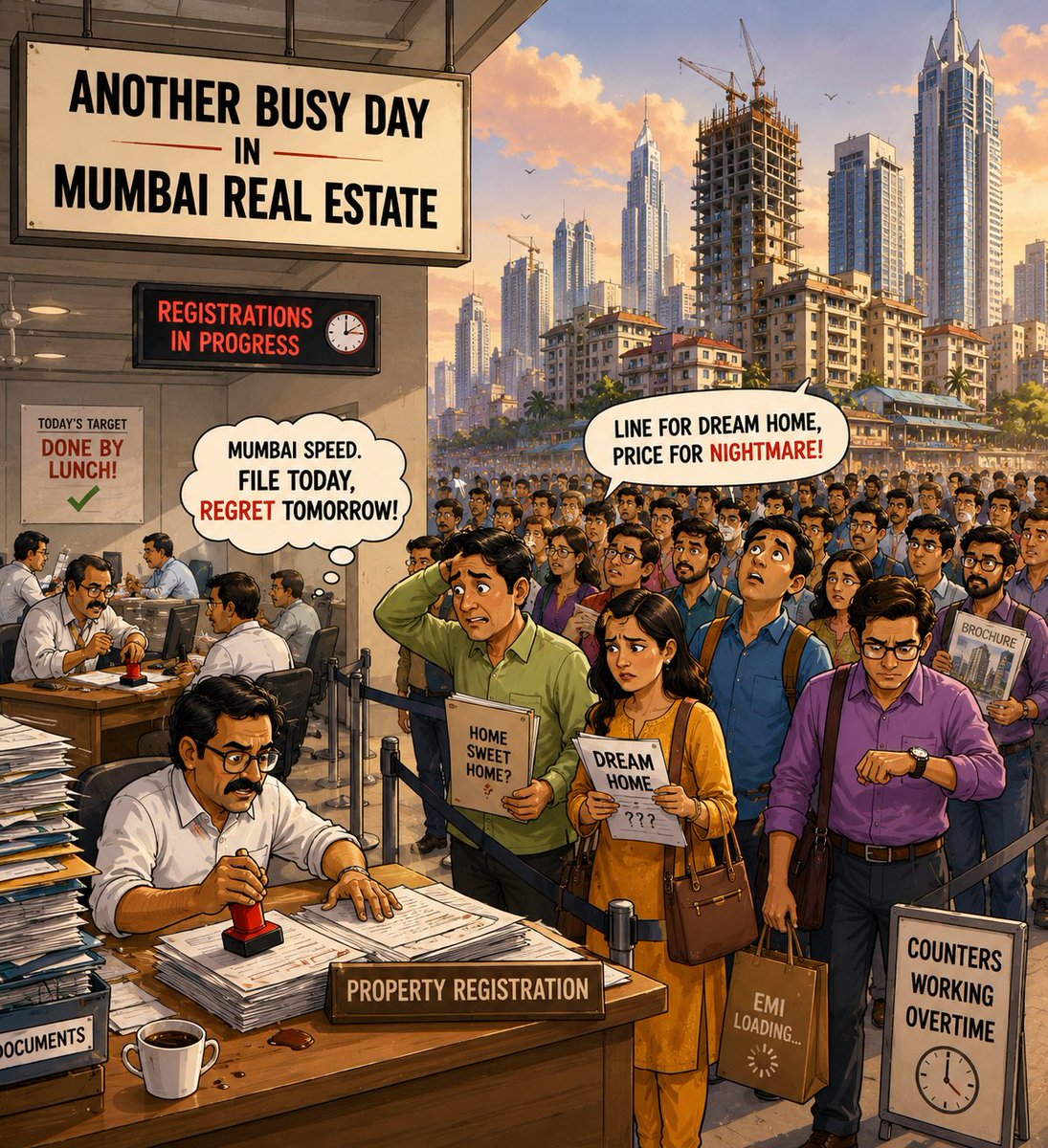 ReeltorOfficial's tweet photo. Mumbai’s property market is still going strong.

More and more people are registering to buy properties, which shows that they trust the market whether they are looking for luxury homes or mid-range apartments with prices going up.

This shows that Mumbai is one of the cities in India for buying and selling homes and it can handle changes, in the market.

#MumbaiRealEstate #PropertyMarket #HousingMarket #RealEstateIndia #Mumbai