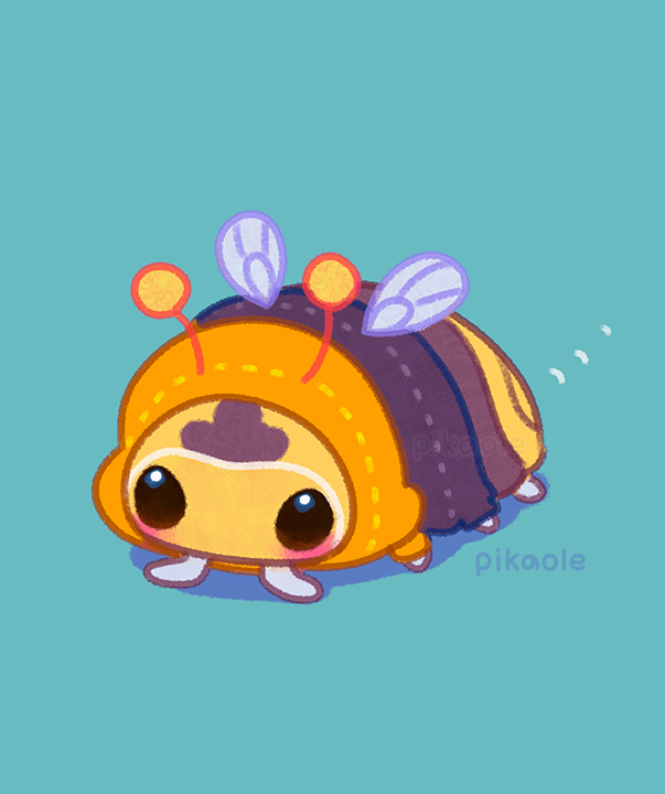 fikaole's tweet photo. Isopod wearing a Bumblebee hoodie https://t.co/6wZs55lI2a