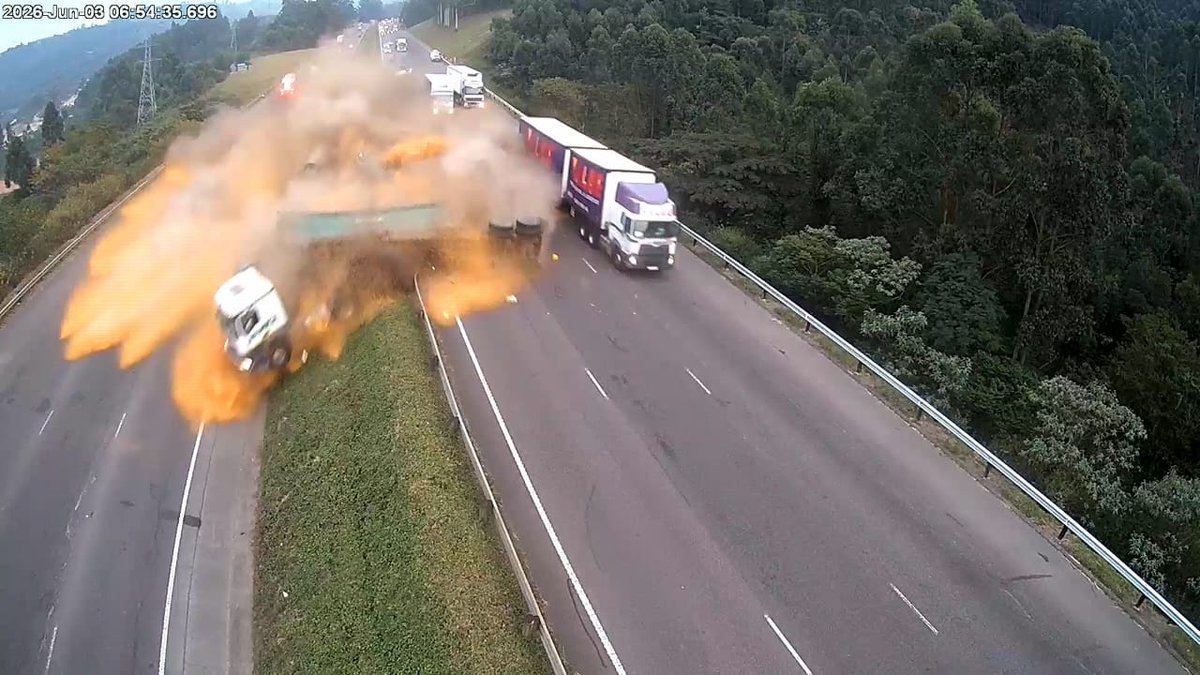 SABCNews's tweet photo. A woman has been killed and several others injured in a multi-vehicle crash on the N3 between the Marianhill Toll Plaza and the Shongweni off-ramp, west of Durban. It is alleged that a truck travelling in the Durban-bound direction lost control and collided with a vehicle, causing it to overturn and triggering a chain-reaction crash involving several vehicles.
