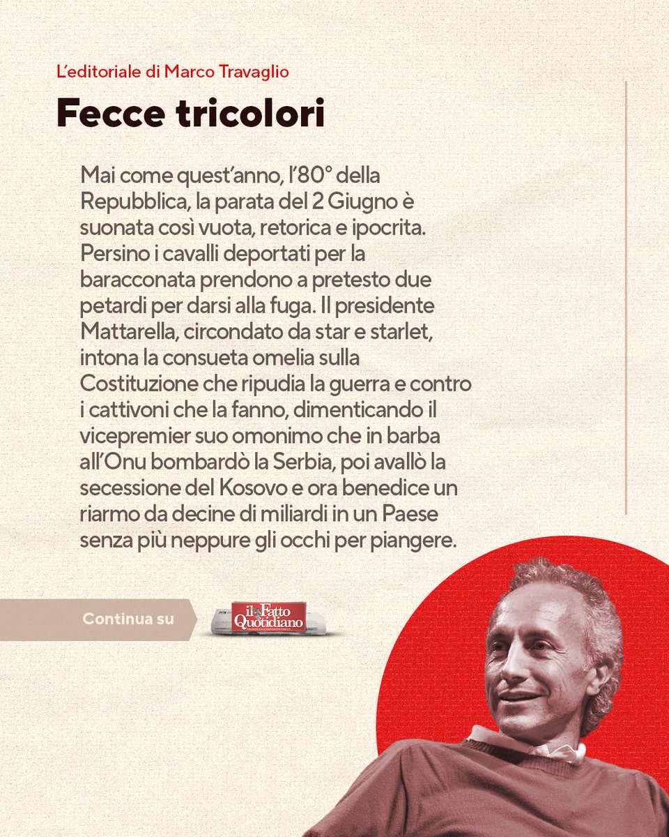 marcotravaglio's tweet photo. Fecce tricolori

Leggi l'editoriale completo📷https://t.co/AEbKpR1h1c https://t.co/cOOooKnnvt
