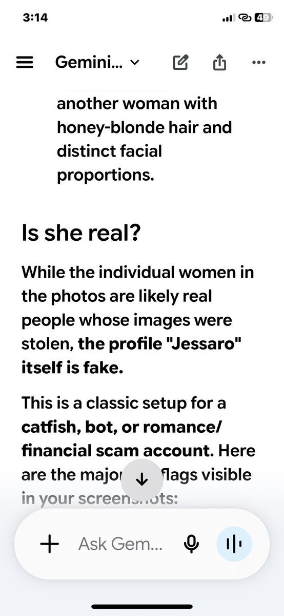 JOSEPHDOYL39373's tweet photo. What I do now once a scammer comes on I check AI pictures and people check this out thank you AI ….X YOU SHOULD ISE IT YO GET RID OF THESE SCAMMERS ….see the results https://t.co/4A8rgvcVW2