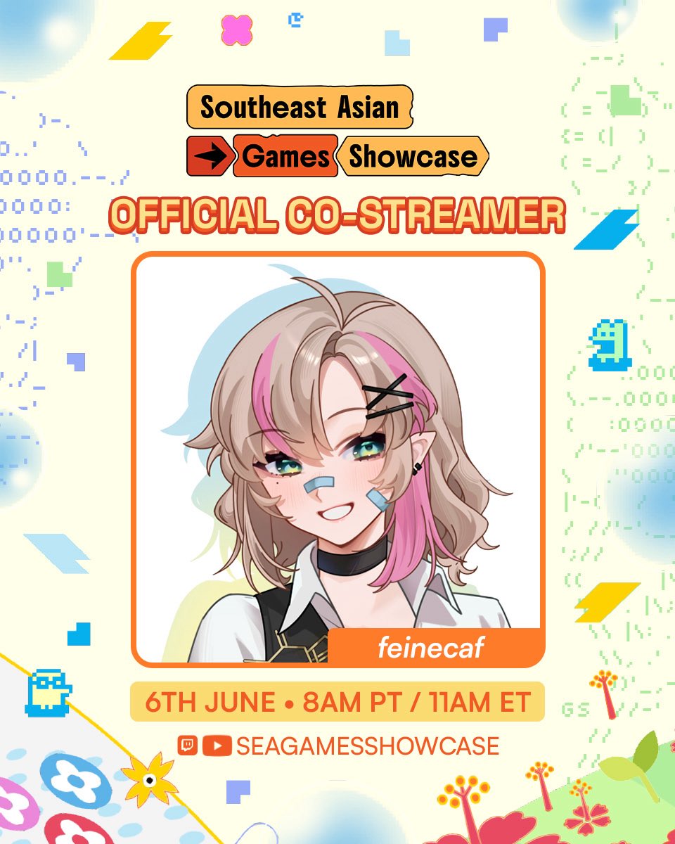 feinecaf's tweet photo. Hello Halo! ヽ(*＾ω＾*)ﾉ
Super excited to be part of @SEAGShowcase as an official co-streamer! LESGOO SEA GANG 🗣️ 

📅 Saturday, 6th June
🕚 8 AM PT / 11 AM ET / 10 PM WIB
🔗 https://t.co/oCRnHEj7vI https://t.co/8TtmwGtlVp