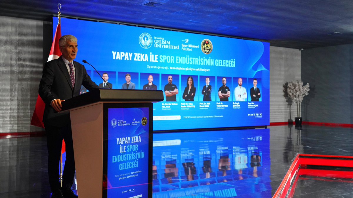 avyukselcan's tweet photo. Başkan yardımcılarımız ve birim müdürlerimizle birlikte, İstanbul Gelişim Üniversitesi’nde düzenlenen “Yapay Zekâ ile Spor Endüstrisi’nin Geleceği” sempozyumuna katılım sağladık.

Sporun, teknolojinin ve yapay zekânın geleceğe yön veren etkilerinin ele alındığı bu değerli programın hayırlı olmasını diliyor; emeği geçen herkese teşekkür ediyorum.