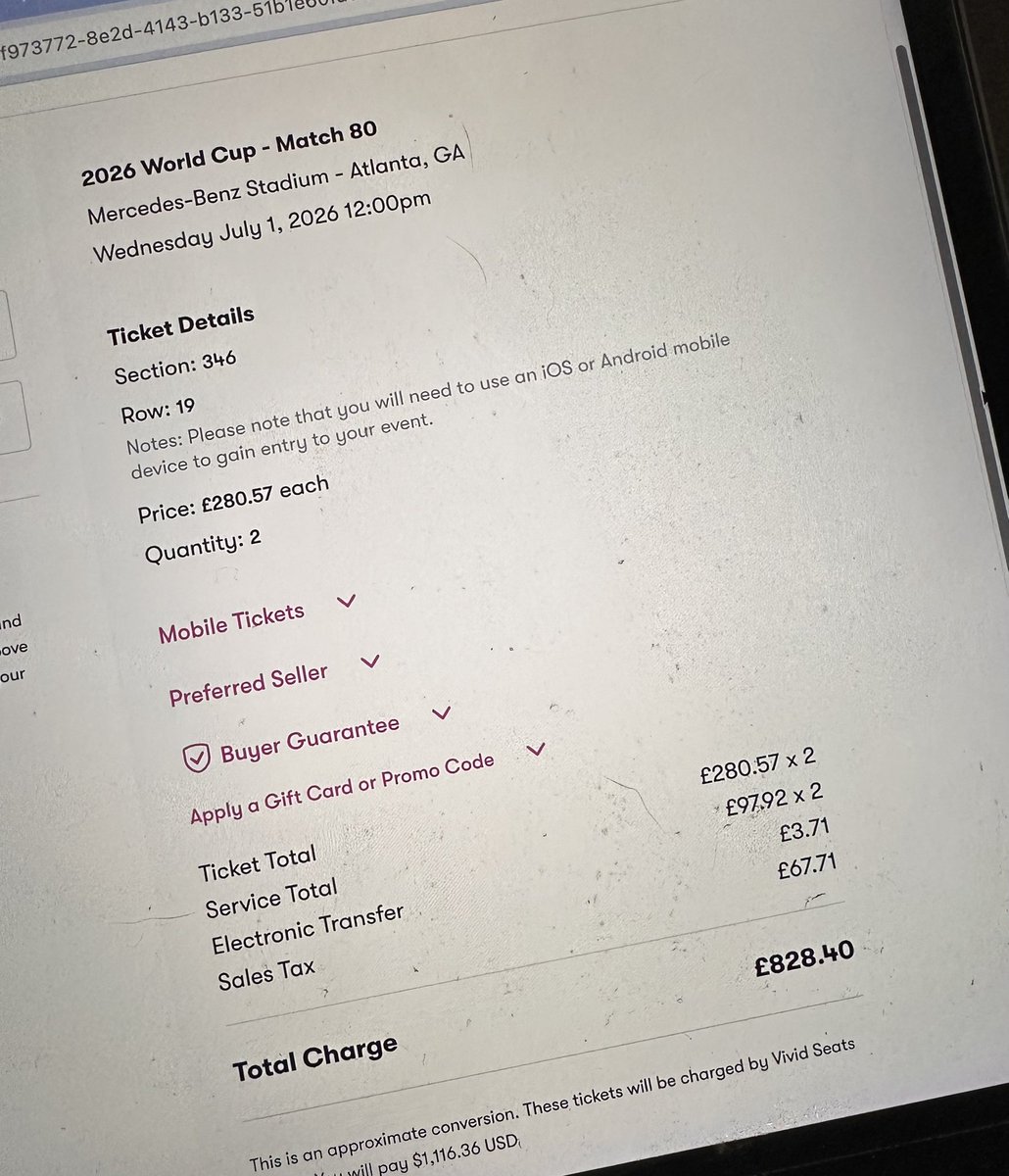 jpbaker's tweet photo. Vividseats - the price something is listed at vs the price you actually pay, several pages later. https://t.co/PHZ6HebJ5W