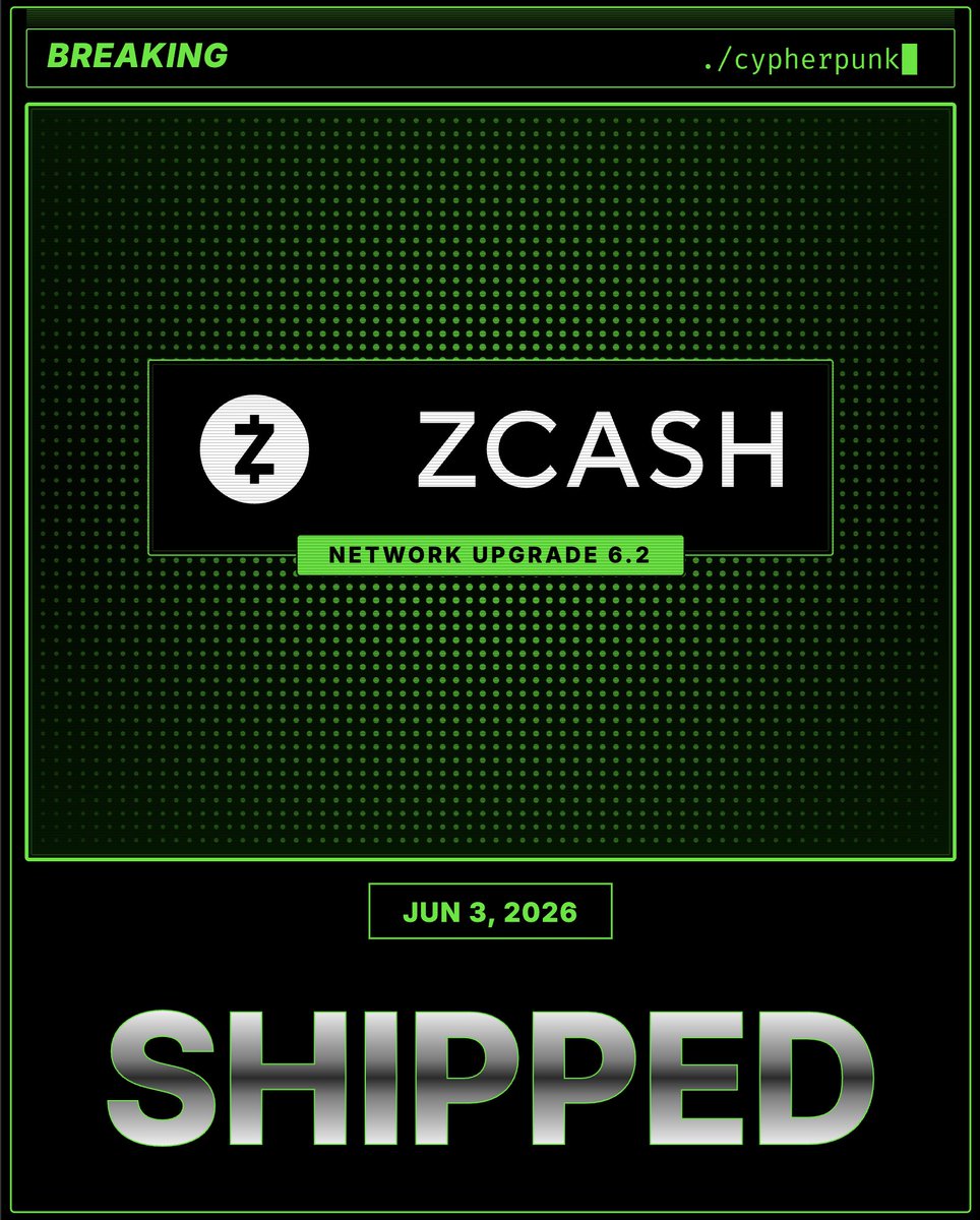 cypherpunk's tweet photo. BREAKING: Zcash NU6.2 is live. https://t.co/YZkENcxiKT