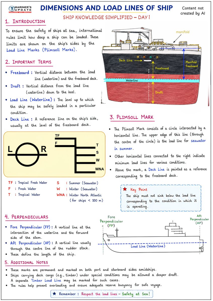 marinerupdate's tweet photo. Ship Knowledge Simplified – Day 1 | Dimensions &amp; Load Lines of a Ship https://t.co/27qfm41DRo