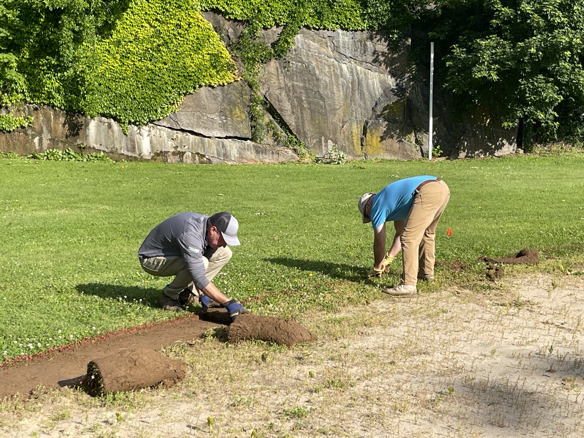 ProjectEvrGreen's tweet photo. The renovation of the baseball field at the Yawkey Boys and Girls Club of Roxbury is under way! Thanks to our partners @Scotts_MGro and @NE_STMA for their contributions to make this day a reality! @bgcboston https://t.co/9jy0rK7bG3