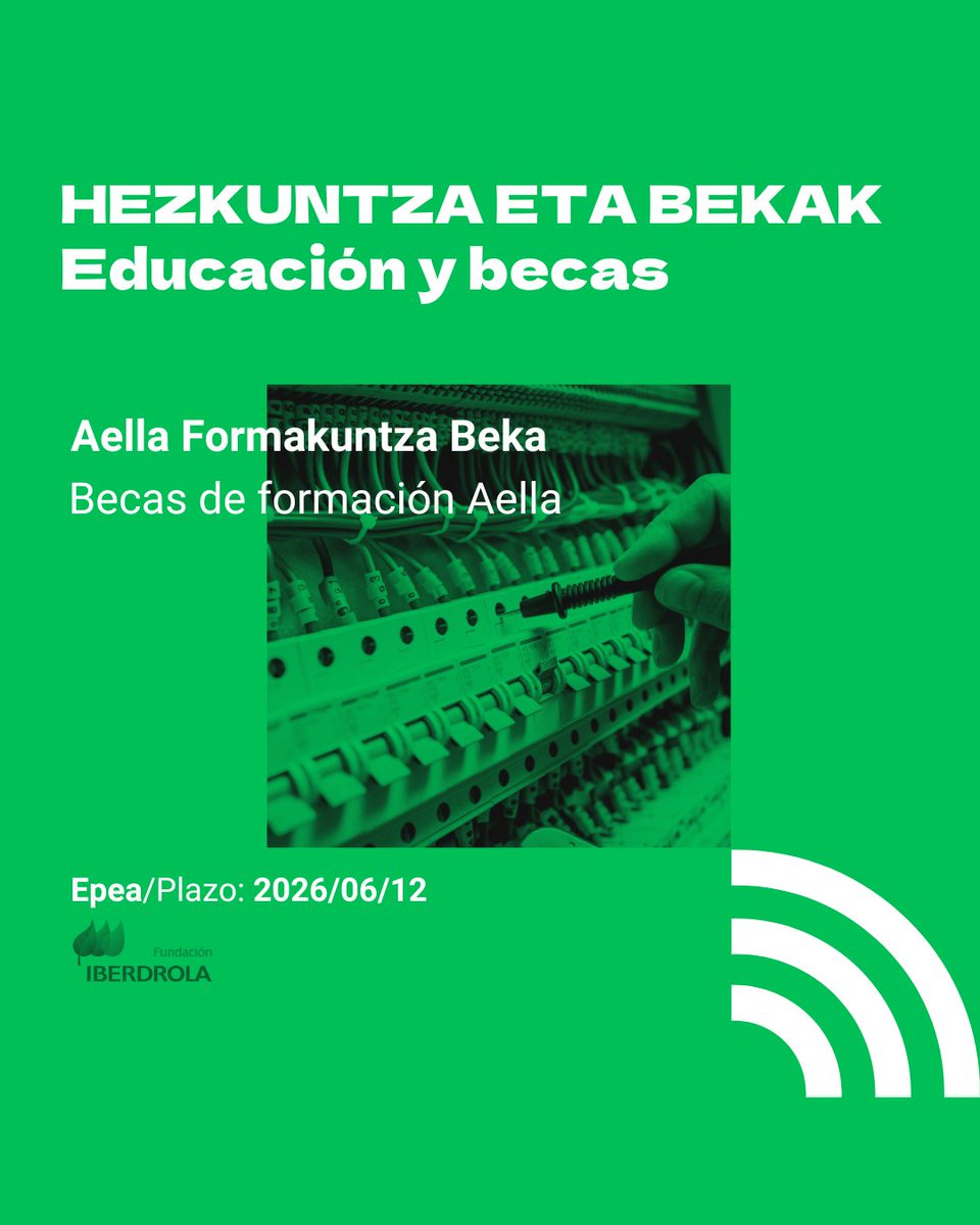 VGgaztea's tweet photo. BEKAK | BECAS
Gaurkoan, 2 beka nabarmentzen dizkizuegu - 2 becas destacadas:

🔗 Eta gehiago BIOko estekan edo 👉 https://t.co/hpcPJJ0s8k
🔗Y más en el enlace de la BIO o en 👉 https://t.co/lcNF2YRSQo

#vitoriajoven #gasteizgaztea #bekak #becas https://t.co/reTP8WyKCJ