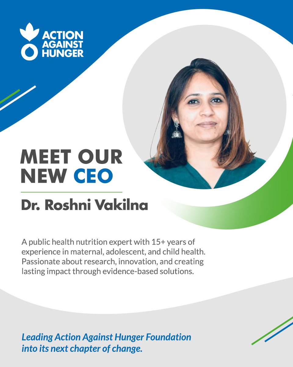 AAH_India's tweet photo. We are pleased to welcome Dr. Roshni Vakilna as our Chief Executive Officer. With 15+ years of experience in public health nutrition, research, and innovation, she brings valuable expertise and vision to our mission. We look forward to this new chapter of impact. https://t.co/fKn68RTRH5