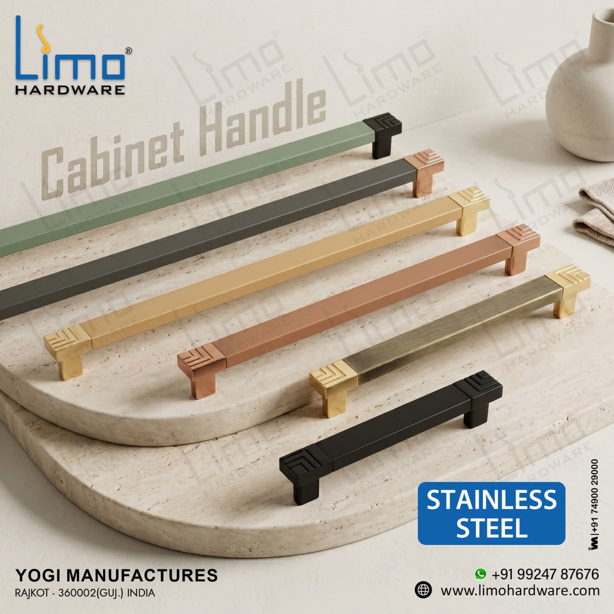 ibais_hardware's tweet photo. YOGI MANUFACTURES | Rajkot π’
Featuring Limo Hardware premium Cabinet Handles, hardware solutions & stainless steel products.
π€ Mr.Amit Patel: +91 9924787676
π Customer Care: +91 7819821022
π¬ WhatsApp: https://t.co/PIWSgW8oWU
.
#YogiManufactures #LimoHardware #CabinetHandle https://t.co/Fvgh7bISPp
