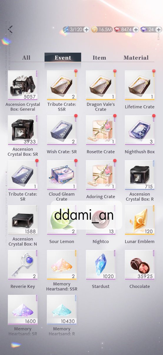 ddami_an's tweet photo. Wts / Want To Sell akun love and deepspace akun endgame
💘Sylus focus

• 105 SSR (inc dupes)
• all pair Sylus myth + standard myth lengkap
• 2 Tribune crate SSR
• 8k+ red dias
• More info bisa DM🩷

Rp. 3000K / 170$ (offer)
#LoveandDeepspace #zonajajan  #zonauang #warunglad https://t.co/V4UkZzdYoC