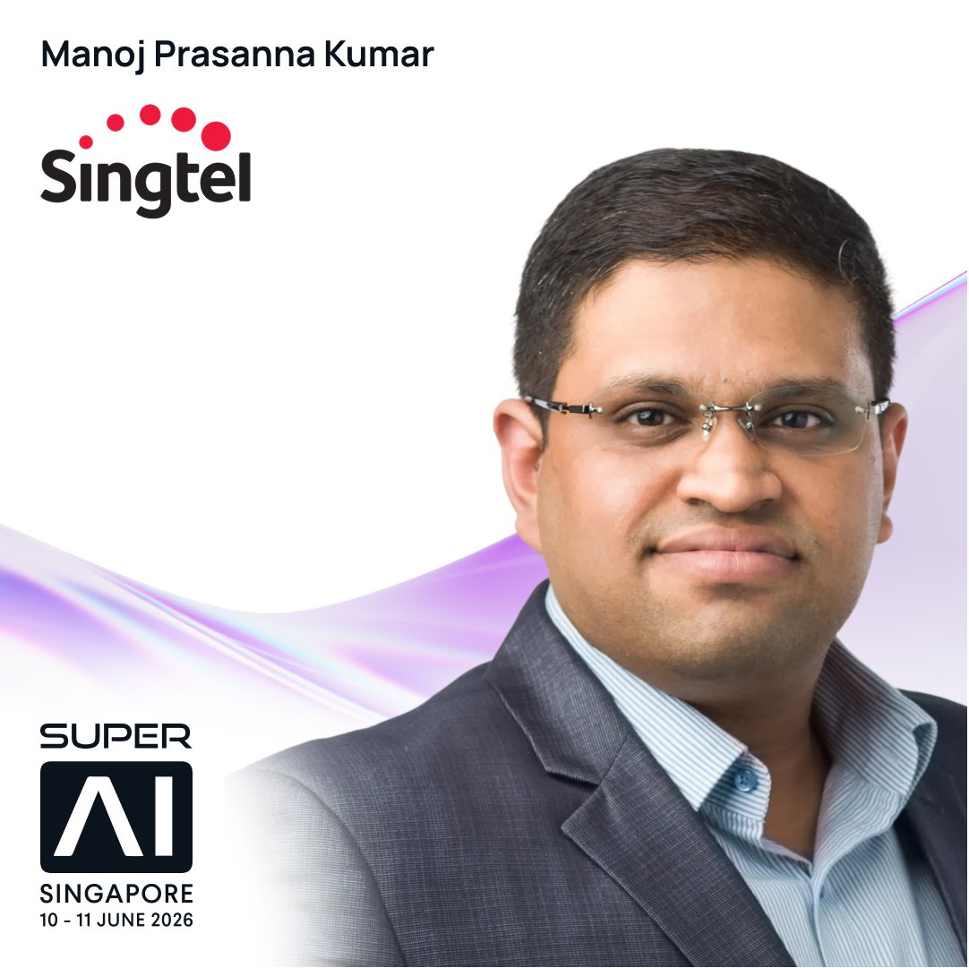 superai_conf's tweet photo. "AI might be the icing, but you still have to bake the cake."

Enterprise AI isn't just about models; it's about the infrastructure behind them.

Manoj Prasanna Kumar, CTO of @Singtel Digital InfraCo, oversees the stack that enables AI at scale: RE:AI's GPU cloud, Nxera's AI-ready data centres, and the Paragon™ platform.

From DC Tuas to the Singtel-NVIDIA Centre of Excellence for Applied AI, the focus is on turning AI ambition into production reality.

Hear from him at SuperAI Singapore on 11 June, Thursday at 9:10AM (Plaud Main Stage).