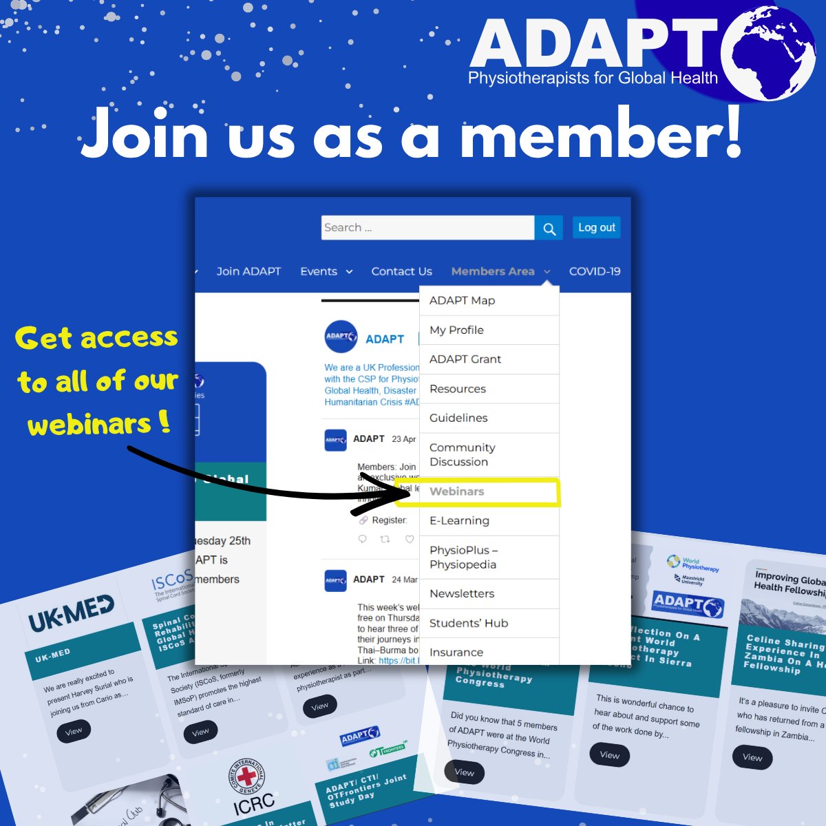 ADAPT_CSP's tweet photo. 🌍 ADAPT membership = £20/year

What you get: 
🎥 Full webinar library — watch anytime 
📚 Rehab in conflict, global health careers, LMICs &amp; more 
🤝 A global community of physios

Join now 👇 https://t.co/3wPXHnLwNz

#GlobalHealth #Physio #ADAPT https://t.co/b88QrQnGg4