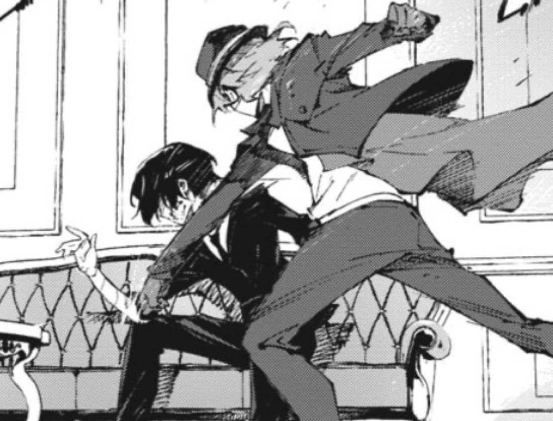 necrosamus's tweet photo. some of u are lowkey exaggerating when it comes to the dazai punch panel https://t.co/yyB18Hiy21