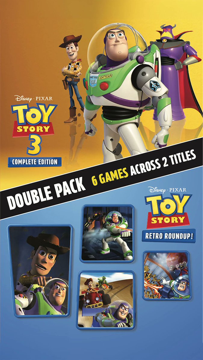 VideojuegosGAME's tweet photo. ¡Hasta el infinito y más allá! 🚀

👾 Ya puedes reservar Toy Story: Retro Roundup! + Toy Story 3 Complete Edition Double Pack en GAME. 👇
https://t.co/66gxzzzGNK https://t.co/gLqqysIs0n
