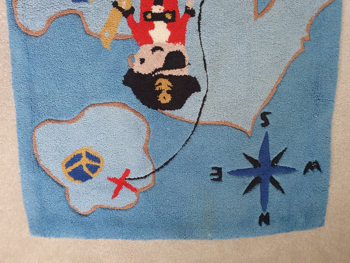 N22Customs's tweet photo. Childrens Bedroom Rug Pirates Sea Blue Boat Map Treasure etc Used https://t.co/xgyej6JrB7